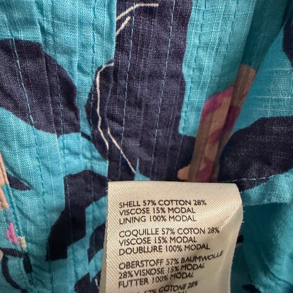 Anthropologie Maeve The Cassandra Maxi Dress Botanical Motif Blue Pink Large - Picture 8 of 9